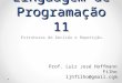 Linguagem de Programação 11 Estruturas de Decisão e Repetição. Prof. Luiz José Hoffmann Filho ljhfilho@gmail.com