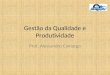 Gestão da Qualidade e Produtividade Prof. Alessandro Camargo