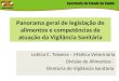Panorama geral de legislação de alimentos e competências de atuação da Vigilância Sanitária Letícia C. Teixeira – Médica Veterinária Divisão de Alimentos
