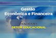 Gestão Econômica e Financeira PANORAMA SETOR EDUCACIONAL