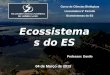 Curso de Ciências Biológicas Licenciatura 5º Período Ecossistemas do ES Professor: Danilo 04 de Março de 2013 Ecossistemas do ES