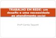 Profª Camila Taquetti TRABALHO EM REDE: um desafio e uma necessidade ao atendimento social