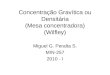 Concentração Gravítica ou Densitária (Mesa concentradora) (Wilfley) Miguel G. Peralta S. MIN-257 2010 - I