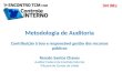 Metodologia de Auditoria Contribuição à boa e responsável gestão dos recursos públicos Renato Santos Chaves Auditor Federal de Controle Externo Tribunal