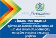 LÍNGUA PORTUGUESA Ensino Fundamental, 9º Ano Efeitos de sentido decorrentes do uso dos sinais de pontuação, notações e outros recursos gráficos