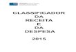 CLASSIFICADOR DA RECEITA E DA DESPESA 2015