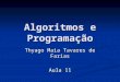 Algoritmos e Programação - Aula 11