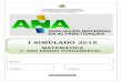 SIMULADO I - MATEMÁTICA - 3º ANO DO ENSINO FUNDAMENTAL - 2015 - VOLTADO PARA AVALIAÇÃO NACIONAL DA ALFABETIZAÇÃO (ANA) - SEDUC - AMAZONAS