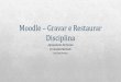 Moodle – Criar cópias de disciplinas e restaurá-las