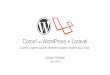 Corcel = WordPress + Laravel - · PDF fileCorcel = WordPress + Laravel Junior Grossi Julho 2016 Como o open source também pode mudar a sua vida. 35 minutos ... Custom Post Type