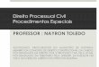 PROFESSOR : NAYRON TOLEDO · PDF filecompetência dos Juizados Especiais, exceto quando exigirem perícia contábil. Não estão na competência do JECs