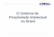 O Sistema de Propriedade Intelectual no Brasil · de 1998, substituiu a Lei 5988/73. Lei da Propriedade Industrial (LPI) ... Nova forma ou disposição conferida em objeto, que resulte