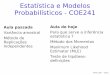Estatística e Modelos Probabilísticos - COE241classes/est-prob-2012/slides/aula_16.pdf · Defina o K-ésimo momento amostral da v.a. X como: Igualando o valor obtido para o momento
