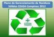 Plano de Gerenciamento de Resíduos Sólidos CEASA … · Sistema de Entrega Voluntária Sistema de coleta privada Sistema de coleta específica Sistema de coleta Cooperativa U.V