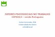 COPSOQ II versão Portuguesa - aciff.ptaciff.pt/uploads/FATORES PSICOSSOCIAIS NO TRABALHO.pdf · Carga de trabalho crescente (metas de Sísifo, atualização constante, competências