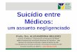 Suicídio entre Médicos - eventos.cfm.org.br€¦ · ADIAR a consulta a um colega 1. O saber da implicação assustadora de seus sintomas (uso errôneo do seu próprio conhecimento)
