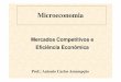 Mercados Competitivos e Eficiência Econômica · Mercados Competitivos e Eficiência Econômica Slide 2 Análise de Mercados Competitivos A análise de mercados competitivos Os excedentes
