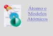 Átomo e Modelos Atómicos - objetivojuazeiro.com.br · (460 – 370 A.C.) defendeu a ideia de que a matéria era composta por pequeníssimas partículas. ... modelo atómico. Experiência