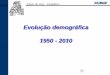 Evolução demográfica 1950 - 2010 - IBGE · demográficos a partir da segunda metade do século XX. ... desde os anos 60. ... 30 a 34 anos 40 a 44 anos 50 a 54 anos 60 a 64 anos