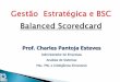 Prof. Charles Pantoja Esteves · BSC - Balanced Scorecard Implementação e Foco Estratégia Nosso plano de ação Visão Em que acreditamos Missão Por que existimos. Uma BOA Estratégia
