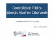 Contabilidade Pública-Situação atual em Cabo Verde1conferenciaanual2017.opacc.cv/wp-content/uploads/2017/06... · Wagner Luiz Marques (2008) –a Contabilidade pública ... iii