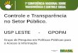 Controle e Transparência no Setor Público. - forum-global.deªncia_cgu.pdf · (José Saramago) Organização do Estado oArt. 1 da Constituição Federal de 1988