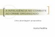 A INTELIGÊNCIA NO COMBATE AO CRIME ORGANIZADO · Estratégias de atuação da criminalidade organizada ... SISBIN – Sistema Brasileiro de Inteligência Lei nº º 9.883/99 –
