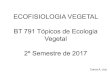 ECOFISIOLOGIA VEGETAL BT 791 Tópicos de Ecologia Vegetal ... · ECOFISIOLOGIA VEGETAL BT 791 Tópicos de Ecologia Vegetal 2º Semestre de 2017 Carlos A. Joly