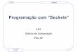 Programação com “Sockets”jarakaki/lp4/ProgramacaoSockets.pdf · • A programação de acessos à rede passa a ter uma interface similar a do sistema de arquivos do Unix 
