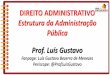 Estrutura da Administração Pública Prof. Luís Gustavo · ALGUNS possuem Capacidade Processual (ou Judiciária) Resultam da DESCONCENTRAÇÃO ADMINISTRATIVA . ... RESUMÃO! ADMINISTRAÇÃO