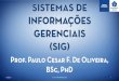 Prof. Paulo Cesar F. De Oliveira, BSc, PhD · Compreender como as aplicações de sistemas de informação podem dar suporte aos processos de negócios de uma empresa, à tomada de