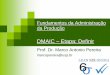 Fundamentos da Administração da Produção - marco.eng.br · da Produção DMAIC –Etapa: Definir Prof. Dr. Marco Antonio Pereira ... Operação Armanezamento Decisão ... diagrama