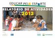 RELATÓRIO DE ATIVIDADES 2013 - Vila Olímpica da Marévilaolimpicadamare.org.br/portal/wp-content/uploads/2014/08/... · Contribuir para o exercício da cidadania e a integração