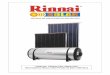 SISTEMA DE AQUECIMENTO SOLAR (SAS) - Rinnai.com.br · O sistema de aquecimento solar requer uma instalação a ser realizada por empresa credenciada, pois por melhor que seja o equipamento,