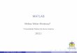 MATLAB - mtm.ufsc.brmtm.ufsc.br/~melissa/20121/pam/matlab_01.pdf · MATLAB Melissa Weber Mendon˘ca1 1Universidade Federal de Santa Catarina 2012.1 M. Weber Mendon˘ca (UFSC) MATLAB