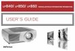LP840-LP850-860 User's Guide · 840/ LP ® 850/ LP ® 860 ... Produto com radiação a laser da classe II; comprimento de onda de 650 nm; saída máxima de 1 mW. O controle remoto
