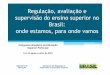 Regulação, avaliação e supervisão do ensino superior no ... · Congresso Brasileiro da Educação Superior Particular Foz do Iguaçu, junho de 2013 Secretaria de Regulação