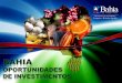 Por Que Investir na Bahia? - seagri.ba.gov.br · Implantação de parque industrial voltado para indústrias de fiação, tecelagem e confecção ... Proximidade de rodovias, portos