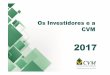 Os investidores e a CVM 2017 - cvm.gov.br · em termos de clareza e adequação das normas. (*) Pergunta incluída em 2015. 42% 47% 43% 49% 45% 43% 40% 42% 42% 41% 44% 40% 40%