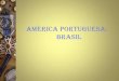 AMÉRICA PORTUGUESA: BRASIL · Falta de capitais da Coroa Portuguesa: ... Vila de São Vicente (1º núcleo colonial) ... escravizar índios; exercer a justiça e explorar as riquezas