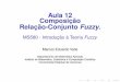 Aula 12 Composição Relação-Conjuntovalle/Teaching/2015/MS580/Aula12.pdf · Dada a relação fuzzy R ∈ F(U ×V)e o conjunto fuzzy A ∈ F(U), representados por R = 1.0 0.5 0.8