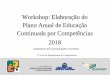 1 Workshop: Elaboração do Plano Anual de Educação ...enagro.agricultura.gov.br/mapeamento-de-competencias-no-mapa... · ... Aprovação do Planejamento Estratégico 2016-2019