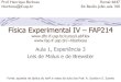 Física Experimental IV – FAP214 ...fap.if.usp.br/~hbarbosa/uploads/Teaching/LabAberto2011Fis4/Aula11... · •Compare com a figura de difração de um orifício ... entre elas