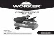 COMPRESSOR DE AR - WORKERO Compressor de Ar WORKER pode ser utilizado para trabalhos de pintura com pistola de baixa produção e inflagens em geral, incluindo calibragem de pneus