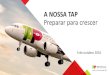 A NOSSA TAP Preparar para crescer · 2016-10-04 · Resultados de 2016 beneficiam de €220 M de poupança com combustíveis. Dívida elevada (€887 M) e em renegociação limitando