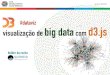 #dataviz visualização de big data com d3• Problemas ao lidar com milhões de objetos • Estratégias para usar D3 com big data: navegação/ brushing, canvas, dados sob demanda,