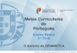 Metas Curriculares de Português - DGE · 1. Identificar e conjugar verbos em todos os tempos (simples e compostos) e modos. 2. Sistematizar paradigmas flexionais dos verbos regulares