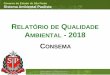 ELATÓRIO DE QUALIDADE AMBIENTAL - 2018...DIAGNÓSTICO AMBIENTAL – RECURSOS HÍDRICOS . Coordenadoria de Planejamento Ambiental Departamento de Informações Ambientais Centro de