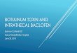 BOTULINUM TOXIN AND INTRATHECAL BACLOFEN...INJECTABLES–BOTULINUM TOXIN Adverse reactions can be grouped into three broad categories: Diffusionof the toxin away from the intended