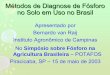 Métodos de Diagnose de Fósforo no Solo em Uso …...No Brasil IAC – 0,025 mol L-1 de H 2 SO 4 – usado de 1954 a 1982. Resultados iguais a Mehlich 1. Mehlich 1 - 0.0125 mol L-1